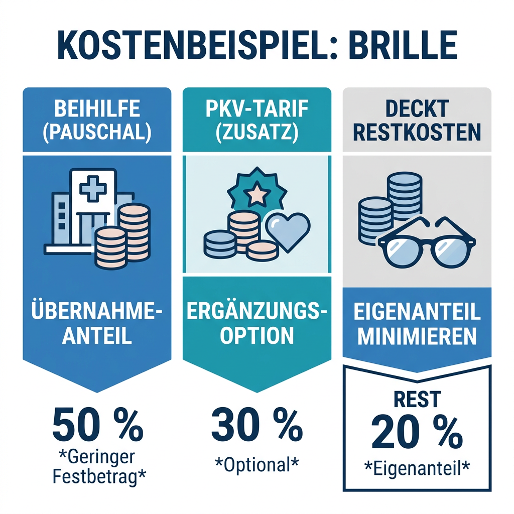 Infografik über Erstattungssätze für Sehhilfen bei Beamten Infografik über Erstattungssätze für Sehhilfen bei Beamten