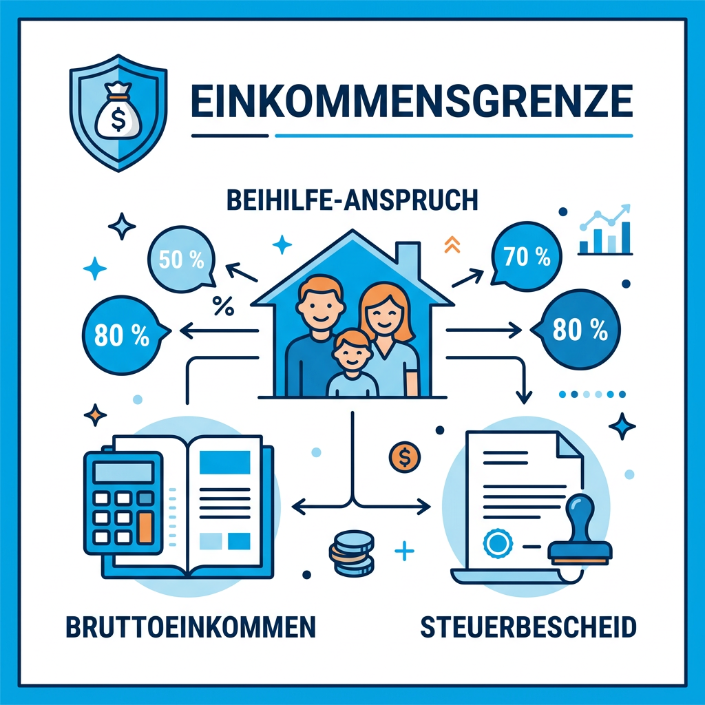Infografik zu Beihilfe-Einkommensgrenzen für Angehörige