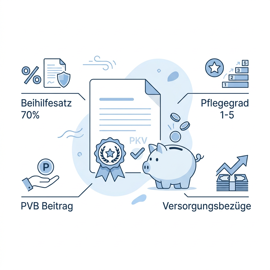 Infografik zur Zusammensetzung der Pflegebeiträge im Ruhestand