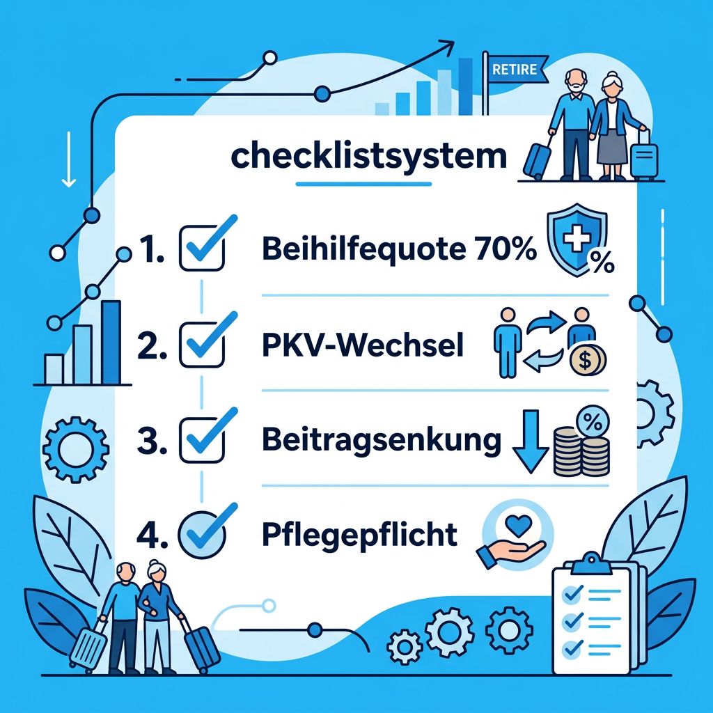 Checkliste für den Übergang vom aktiven Dienst in die Pension für die Krankenversicherung