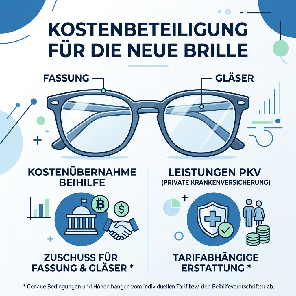 Infografik zu den Erstattungsstufen einer Brille bei Beamten