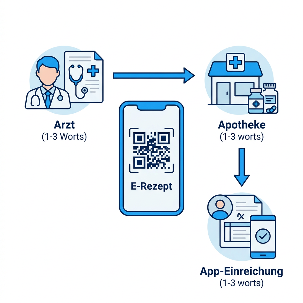 Infografik zum digitalen Prozess des E-Rezepts für Beamte