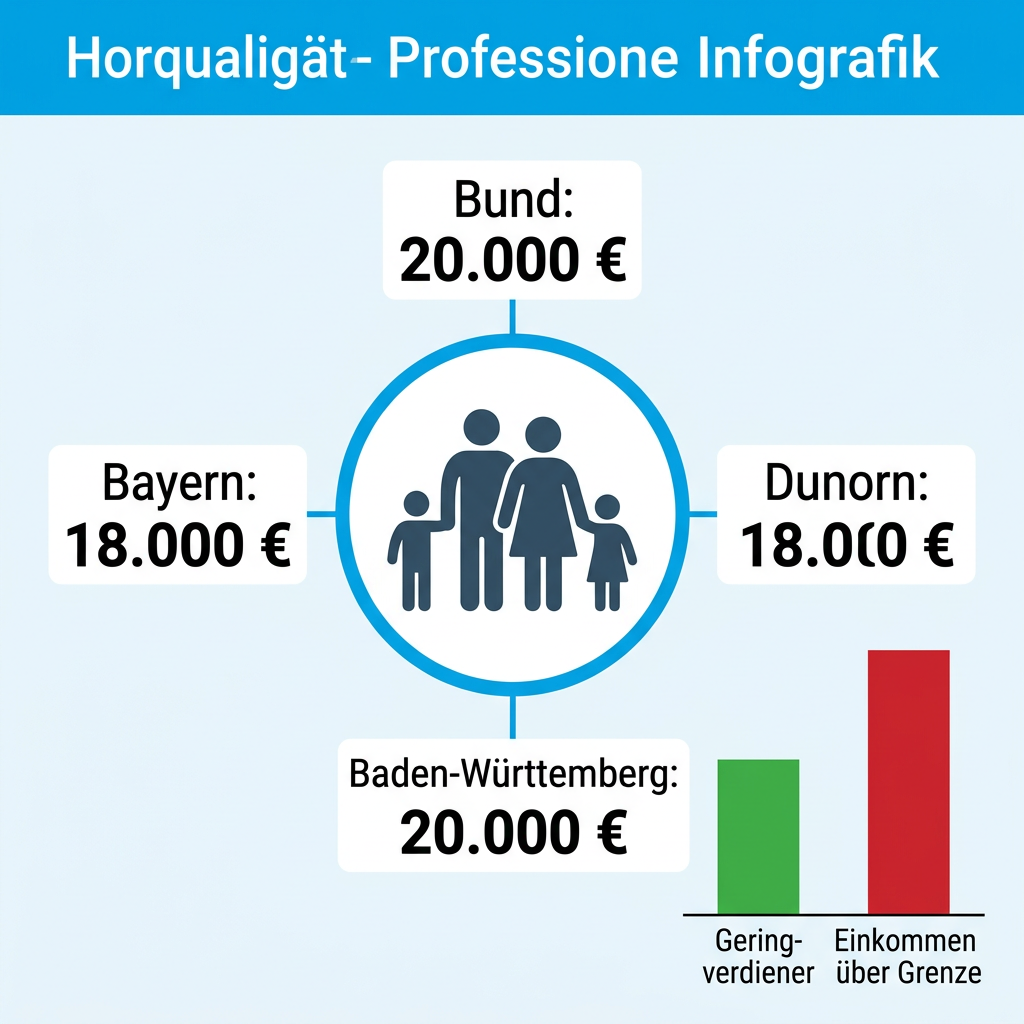 Infografik zu den Einkommensschwellen für die Beihilfe in Bund und Ländern