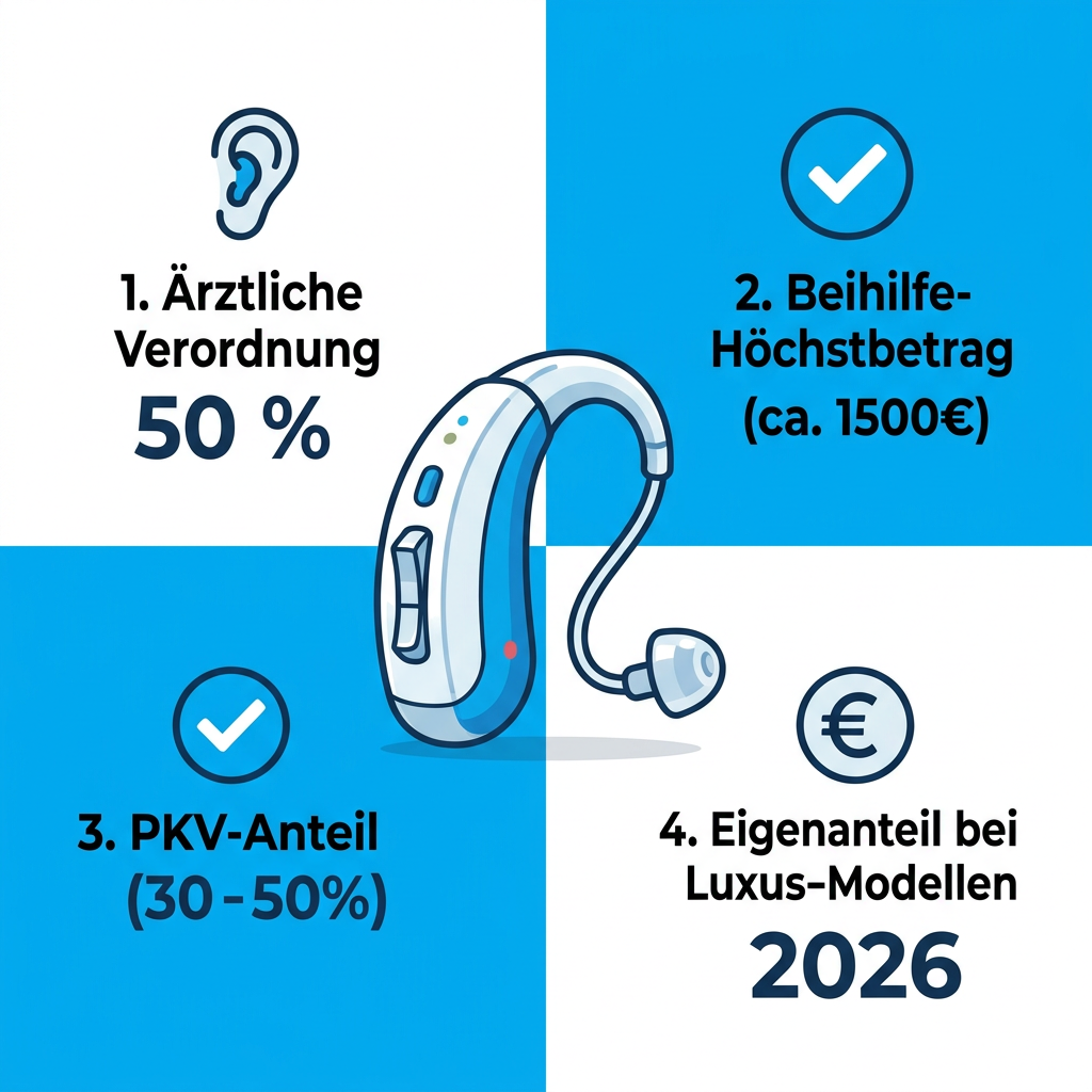 Übersicht der Erstattungsanteile für Hörgeräte bei Beamten Übersicht der Erstattungsanteile für Hörgeräte bei Beamten