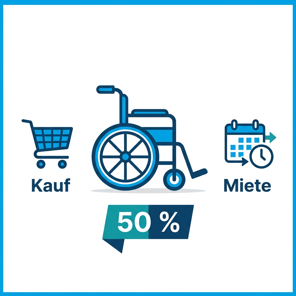 Vergleichsgrafik Miete vs. Kauf von Hilfsmitteln