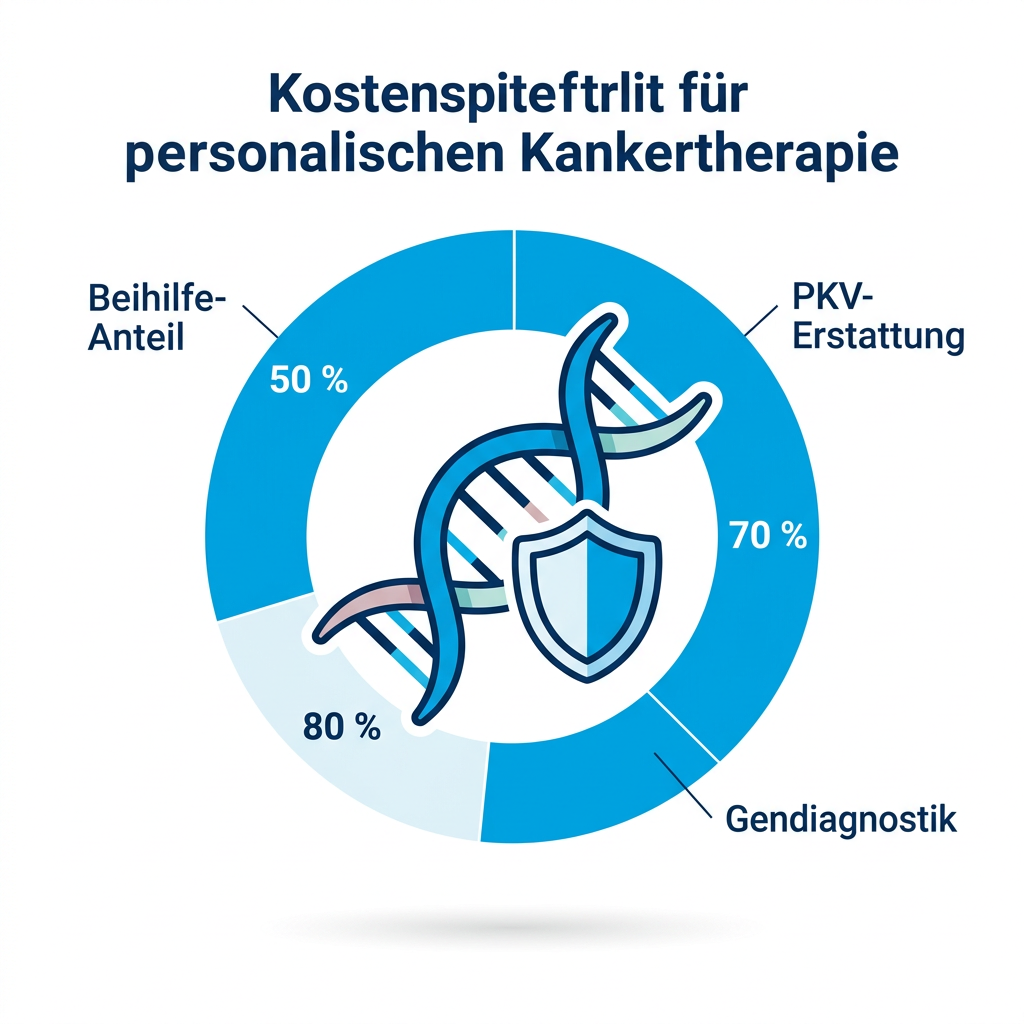 Infografik zur Kostenverteilung bei innovativer Krebsmedizin für Beamte