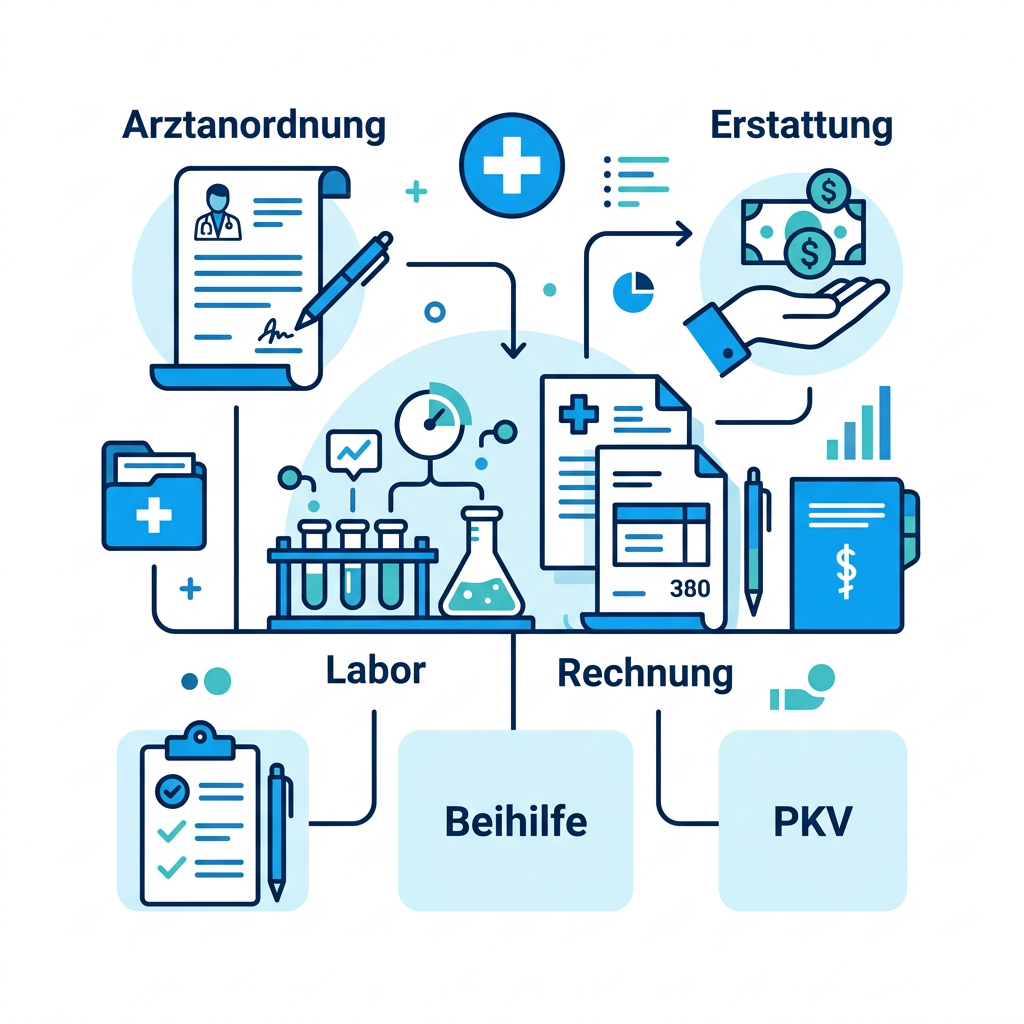 Infografik zur Kostenerstattung von Labortests bei Beamten