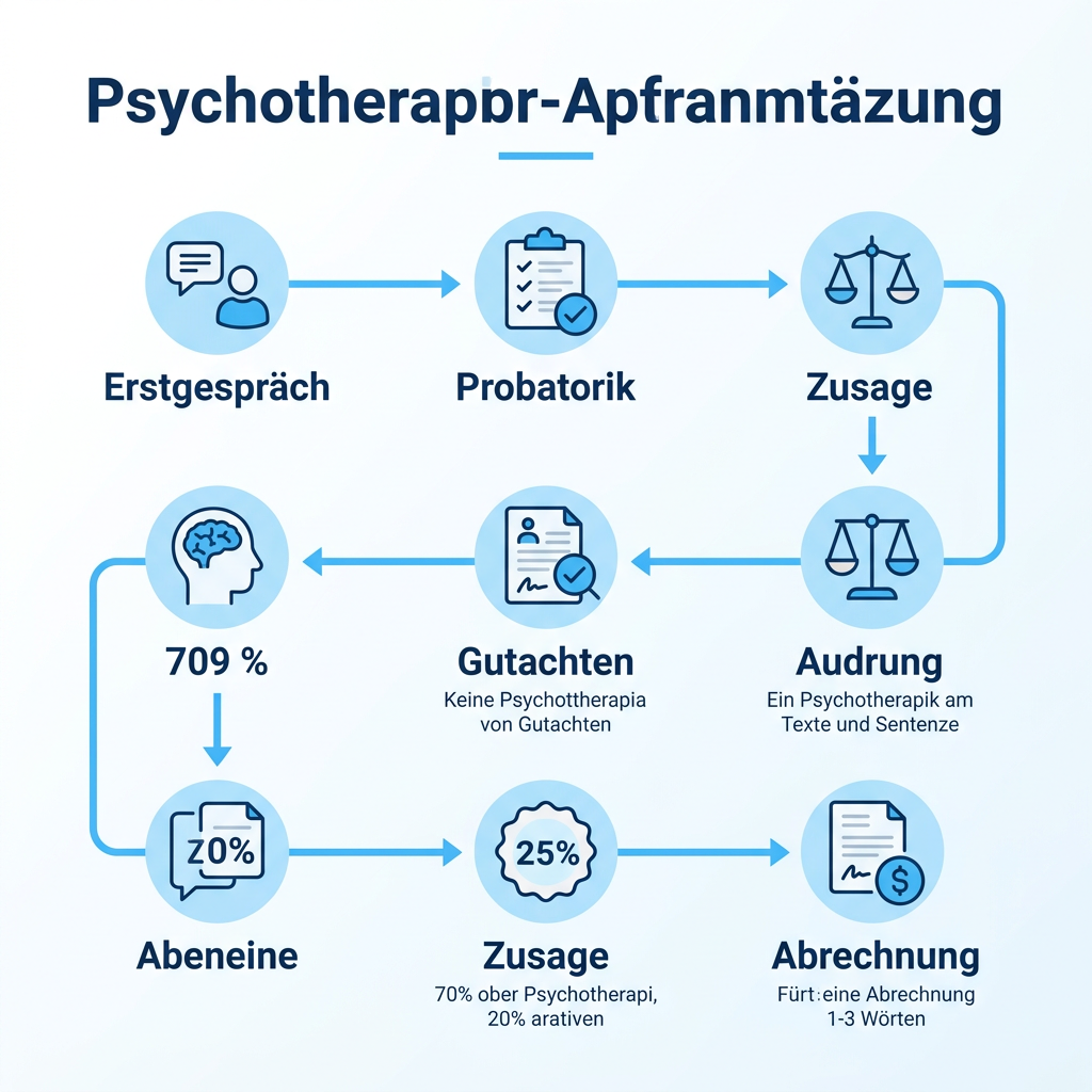 Infografik zum Ablauf der Beantragung einer Psychotherapie für Beamte