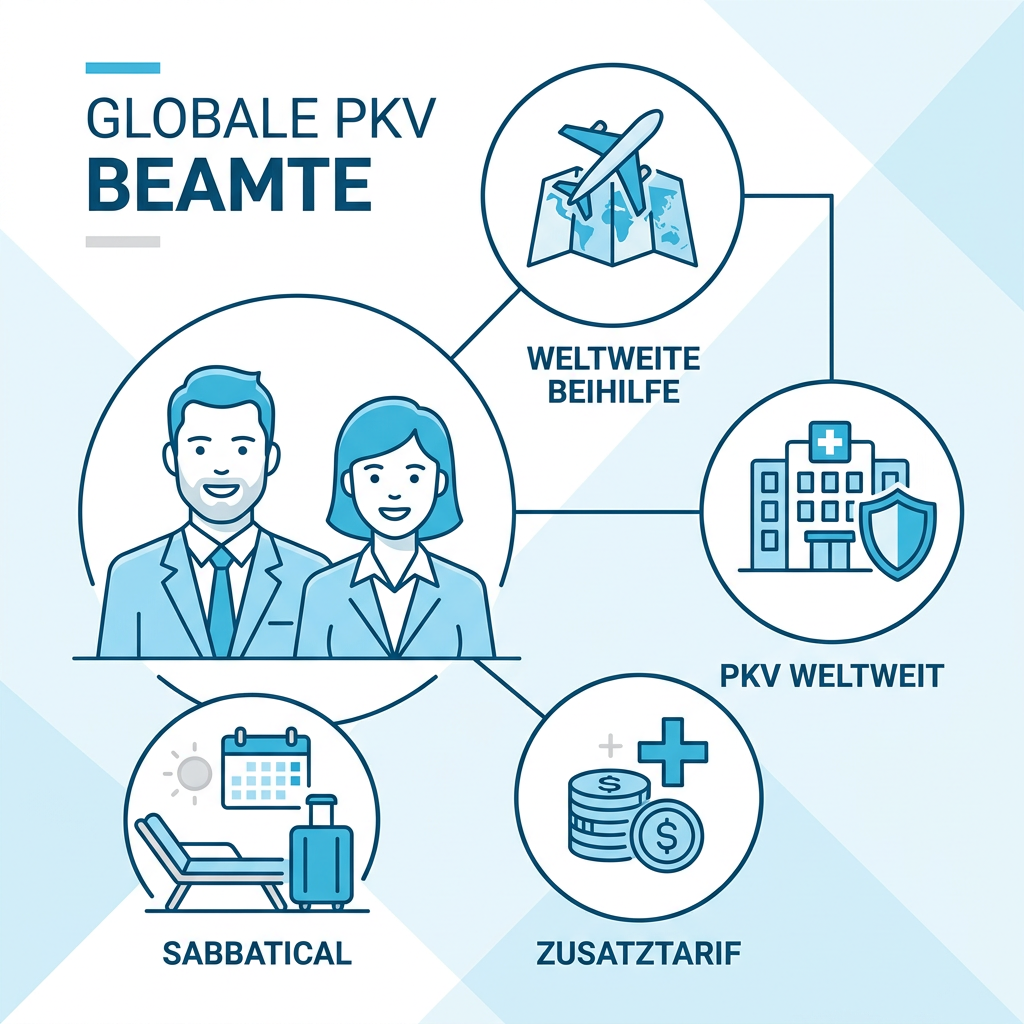 Infografik zum Versicherungsschutz für Beamte im Ausland