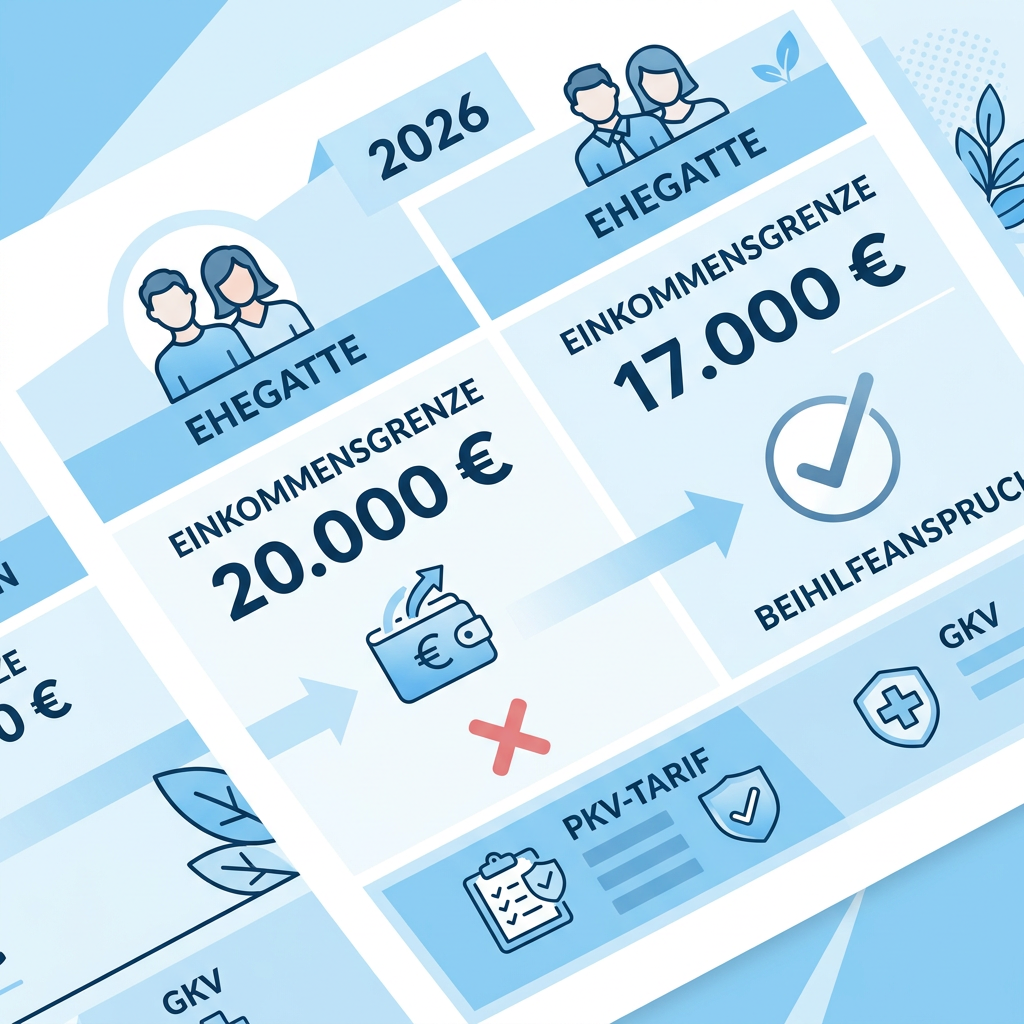 Infografik zu den Einkommensgrenzen für Ehegatten in der Beihilfe