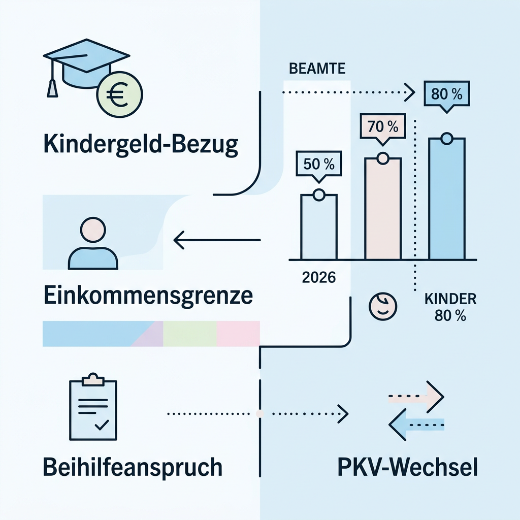 Infografik zu Einkommensgrenzen für Kinder in der Beihilfe