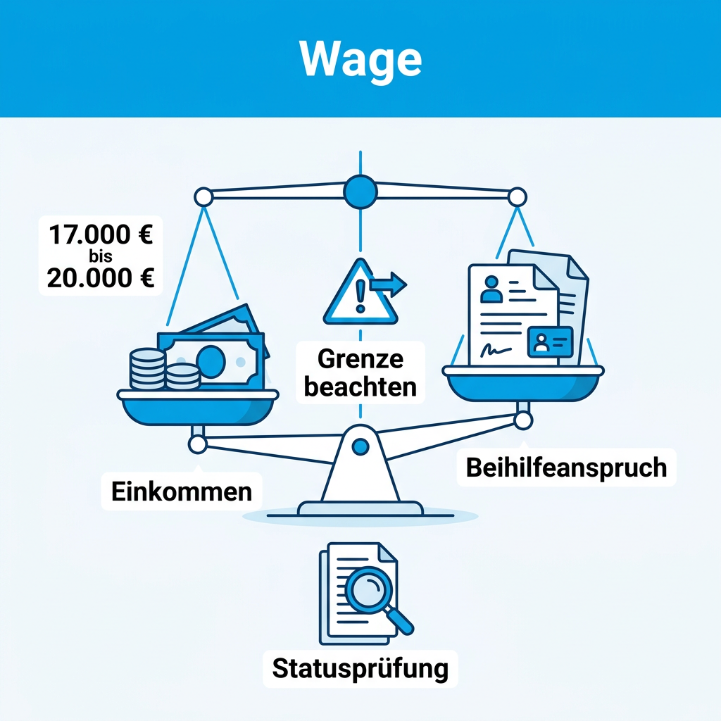 Darstellung der Einkommensgrenzen für die Beihilfeberechtigung von Angehörigen