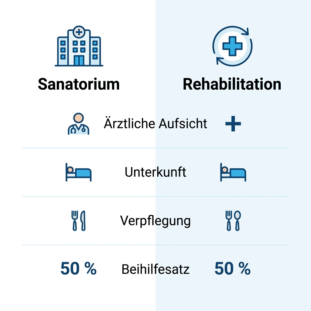 Vergleichsgrafik zwischen Sanatoriumsbehandlung und Reha-Maßnahme