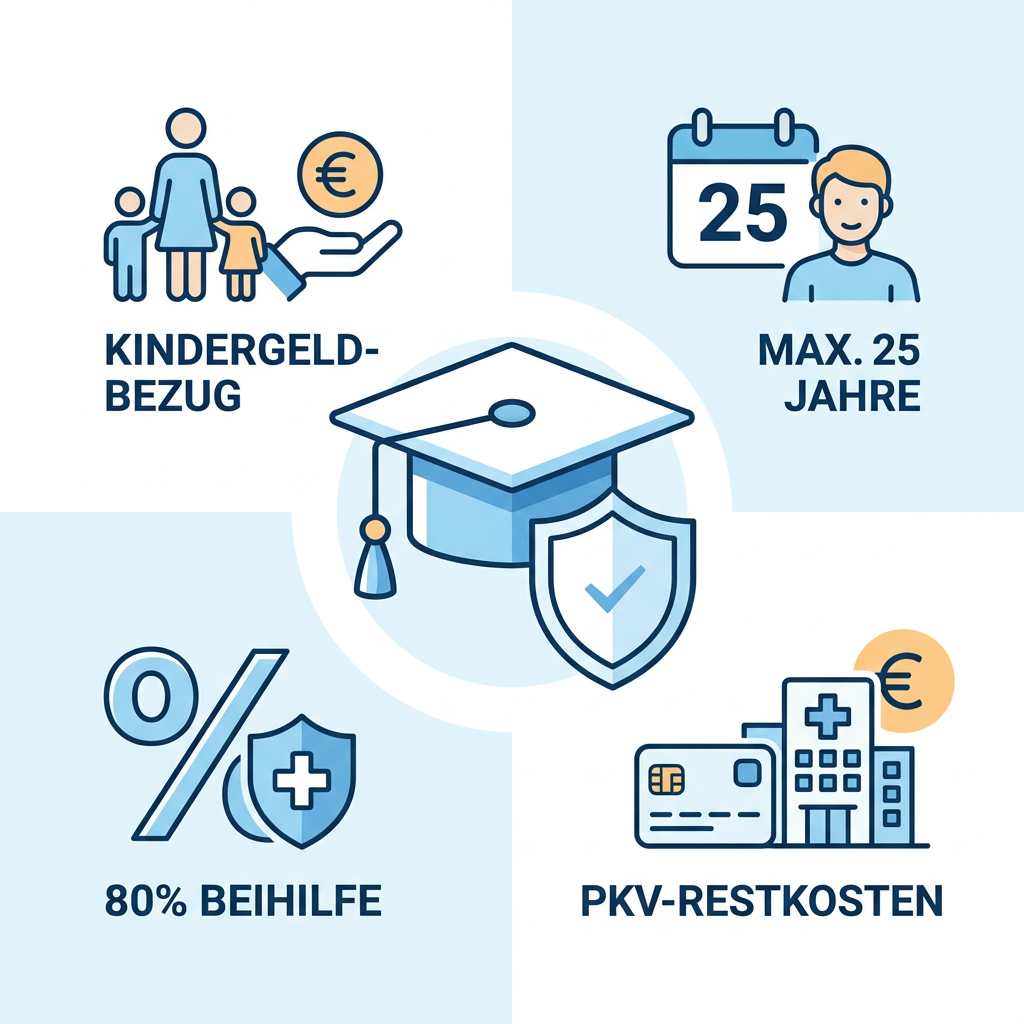 Infografik zum Beihilfeanspruch während des Studiums