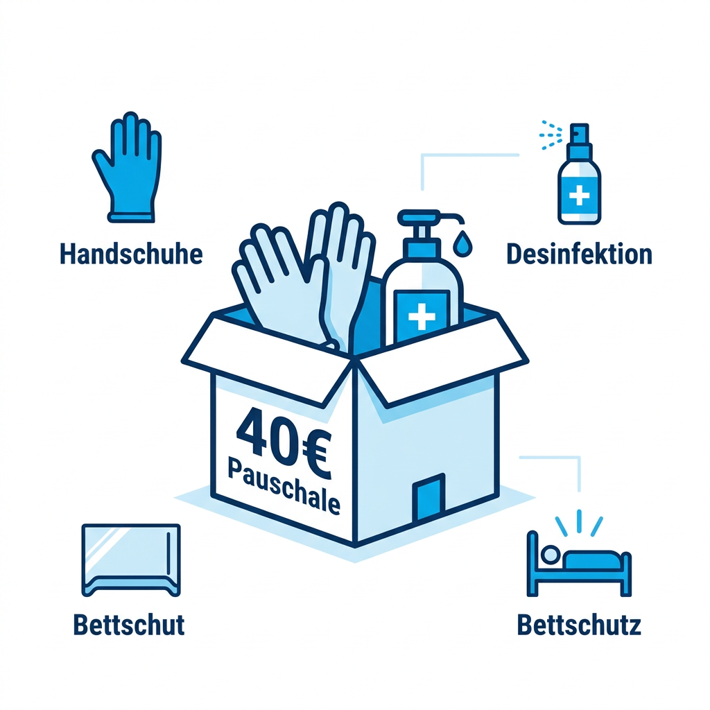 Infografik zu monatlichen Pflegehilfsmitteln für Beamte