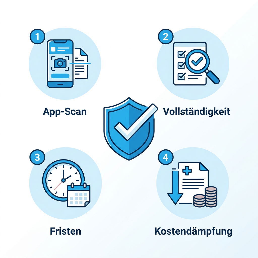 Infografik mit Tipps zur schnellen Beihilfe-Abrechnung