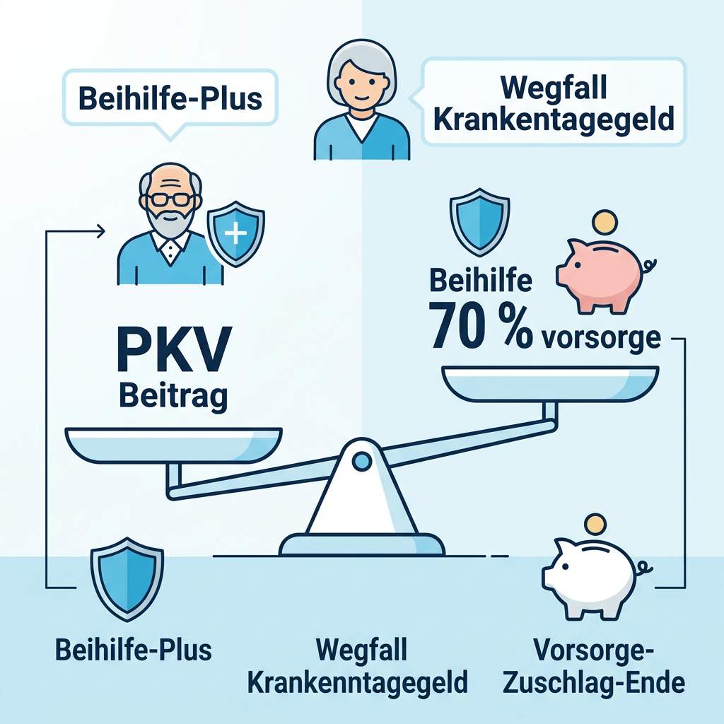 Infografik zur Senkung der PKV-Beiträge im Ruhestand