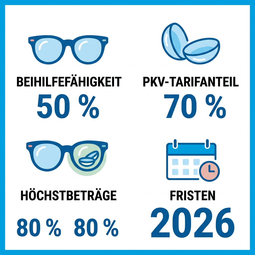 Infografik zur Erstattung von Sehhilfen für Beamte