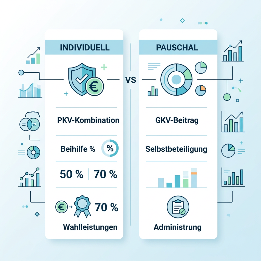 Infografik Vergleich individuelle vs. pauschale Beihilfe