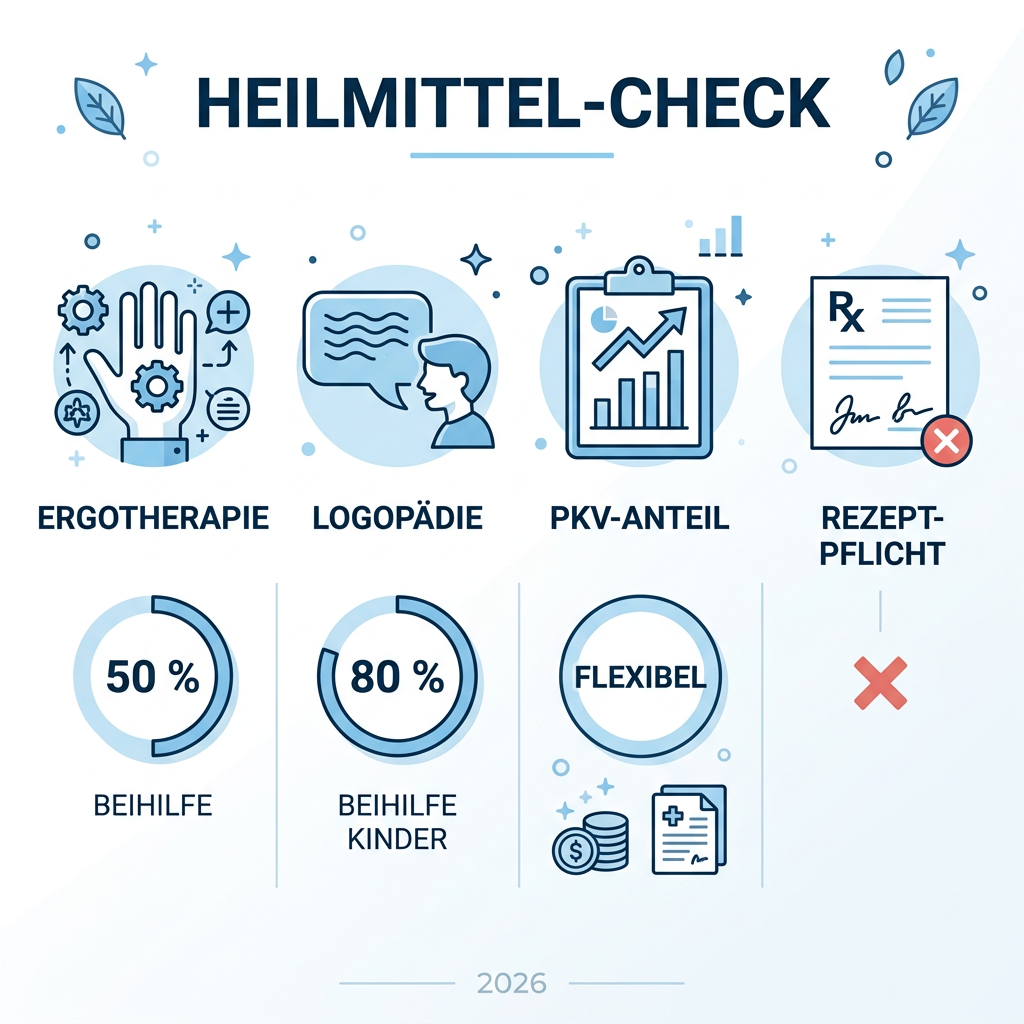 Infografik zur Erstattung von Heilmitteln bei Beamten