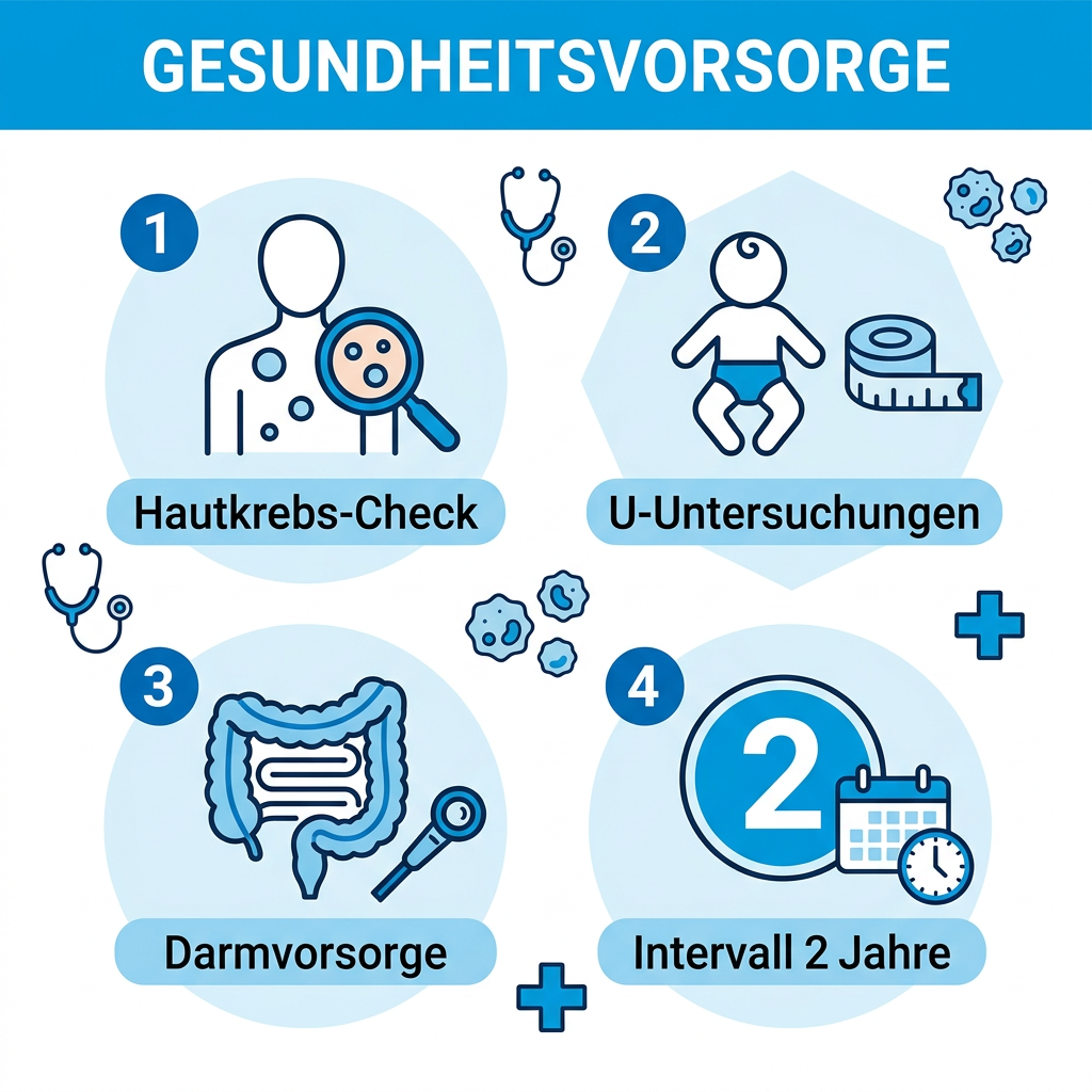 Infografik zu Vorsorgeintervallen und Beihilfeleistungen