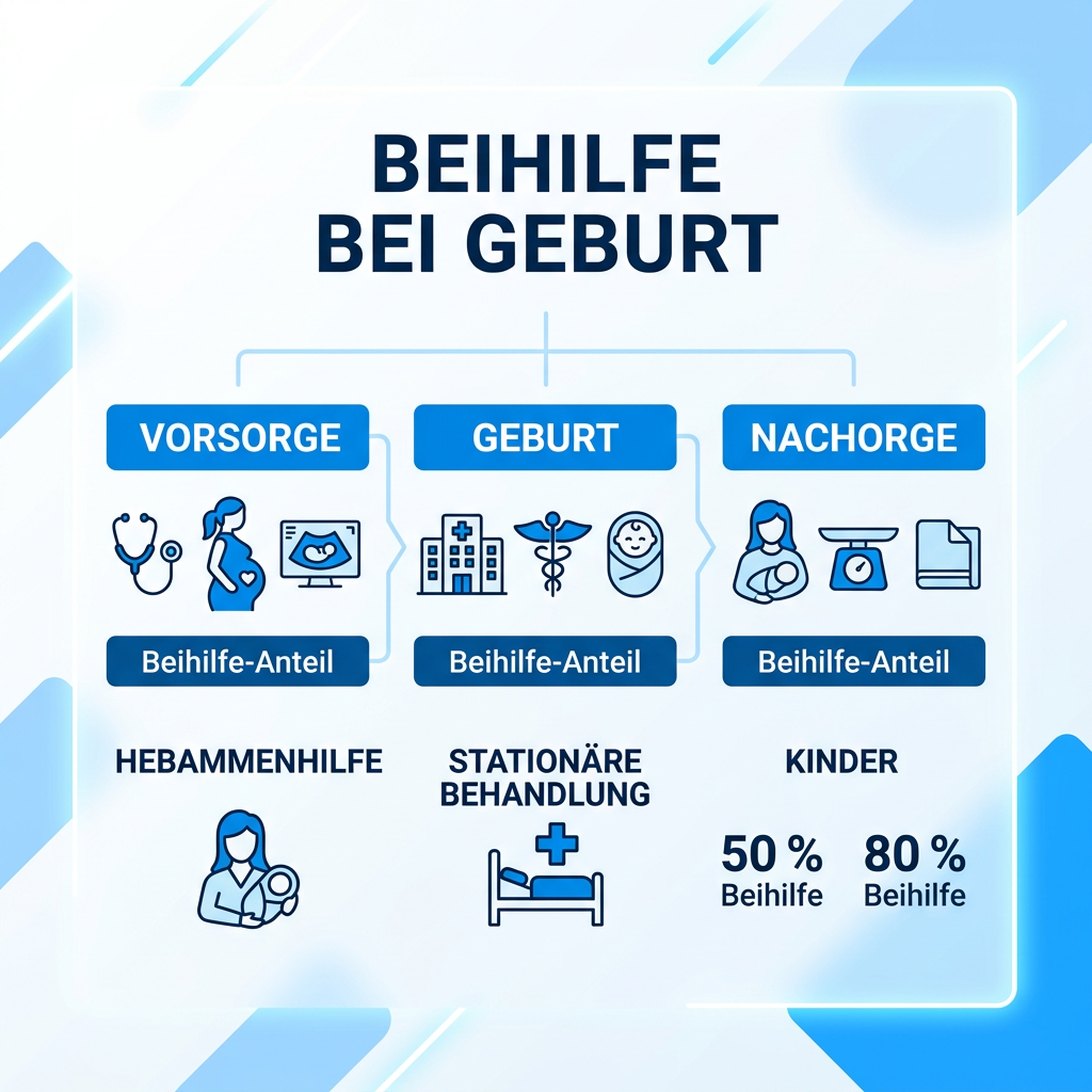 Infografik zur Kostenübernahme von Hebammenleistungen für Beamte