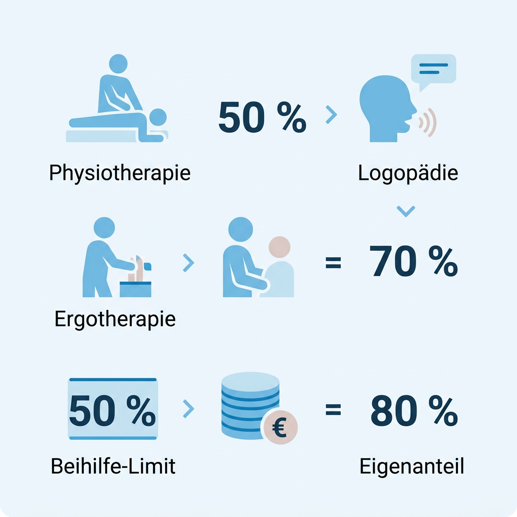 Infografik zu Erstattungssätzen für Heilmittel bei Beamten