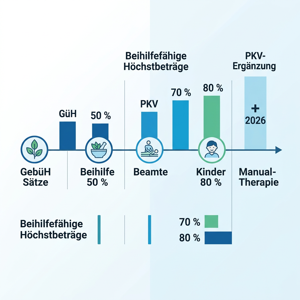 Infografik zum Vergleich der Erstattungssätze für Heilpraktikerleistungen