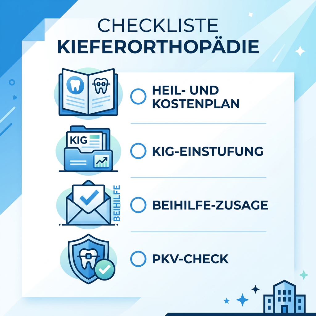 Checkliste für Kieferorthopädie-Anträge bei Beamten