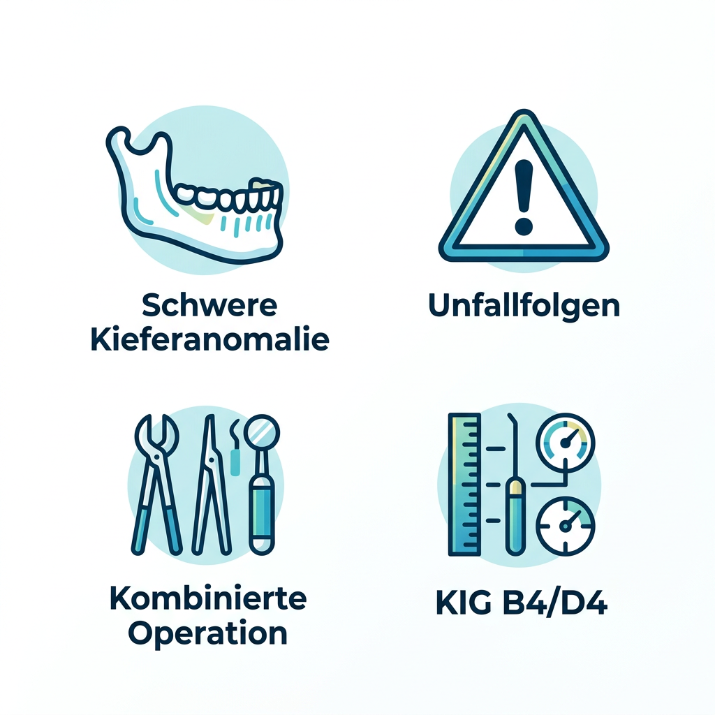 Infografik zu Ausnahmen bei Kieferorthopädie für Erwachsene