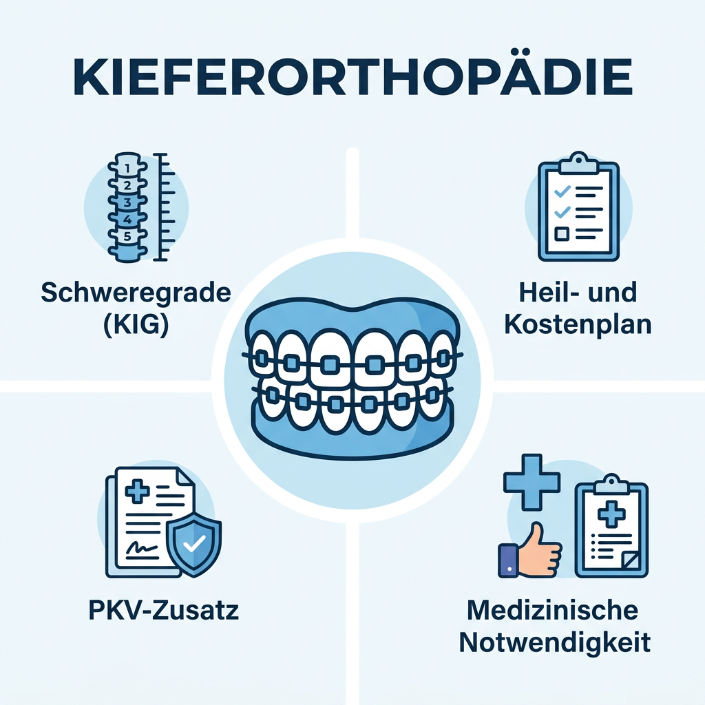 Infografik Voraussetzungen für kieferorthopädische Erstattung
