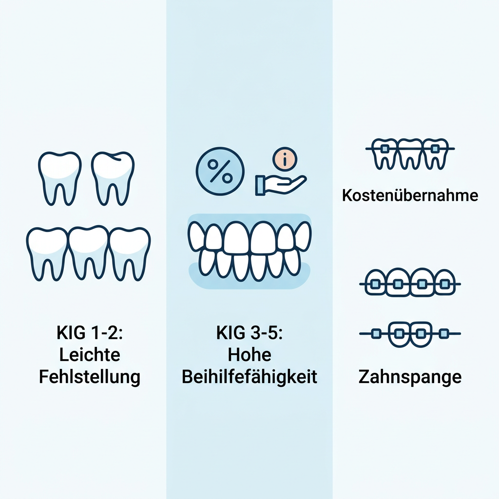 Übersicht der KIG-Einstufungen für die kieferorthopädische Behandlung