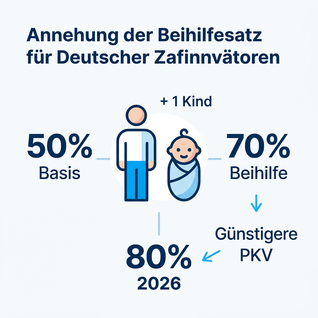 Infografik zur Änderung des Beihilfesatzes bei Kindern