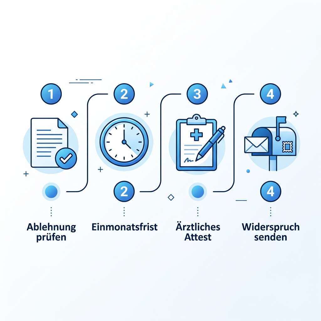 Infografik zum Ablauf des Widerspruchsverfahrens bei der Beihilfe