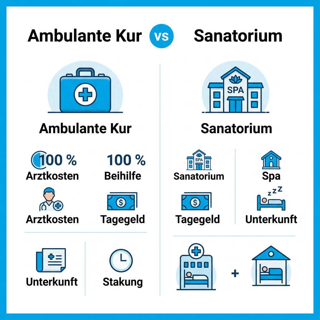 Infografik Vergleich Kur vs. Sanatorium