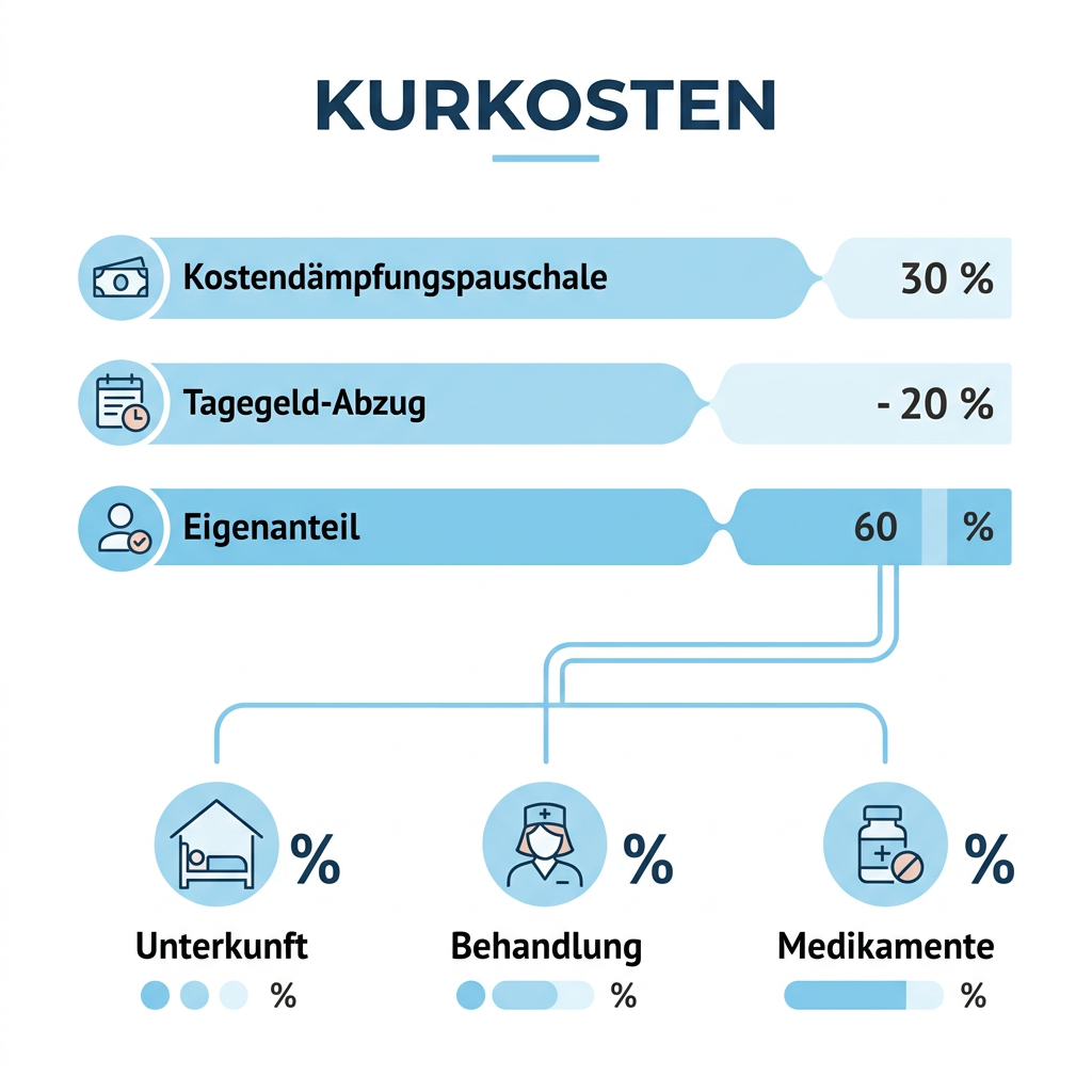 Infografik zu Eigenanteilen bei Kurmaßnahmen für Beamte