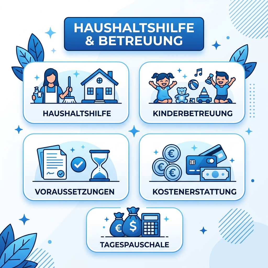 Infografik zur Kostenerstattung für Haushaltshilfe und Kinderbetreuung bei Kuren für Beamte