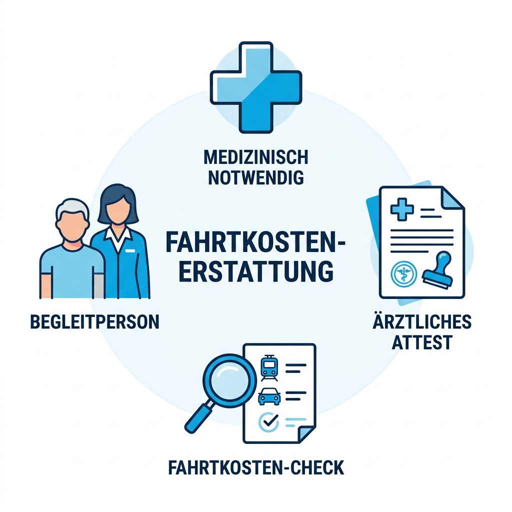 Infografik zu Reisekostenansprüchen für Begleitpersonen in der Beihilfe