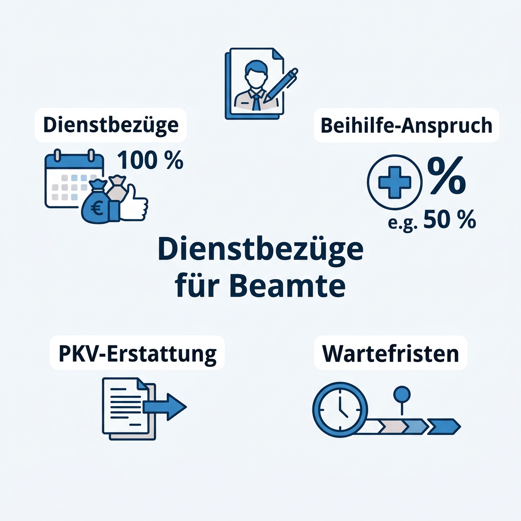 Infografik zur Gehaltsfortzahlung während einer Beamtenkur