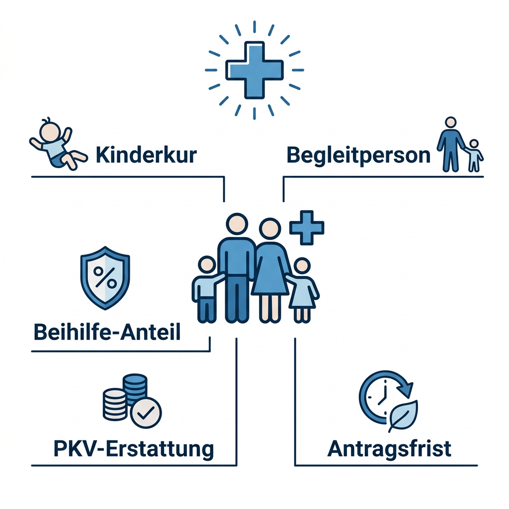 Infografik zur Kostenerstattung bei Kinderkuren für Beamte