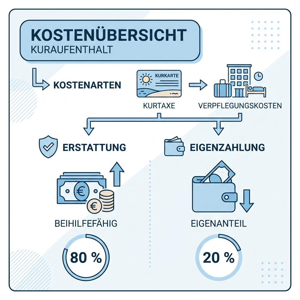 Infografik zur Erstattung von Nebenkosten bei Kuren für Beamte