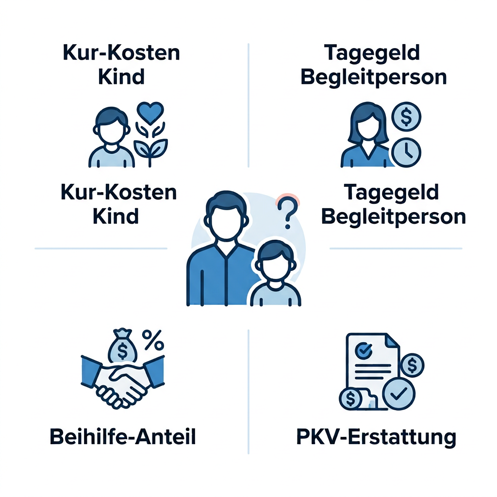 Infografik zur Kostenverteilung bei Kinderkuren für Beamte Infografik zur Kostenverteilung bei Kinderkuren für Beamte
