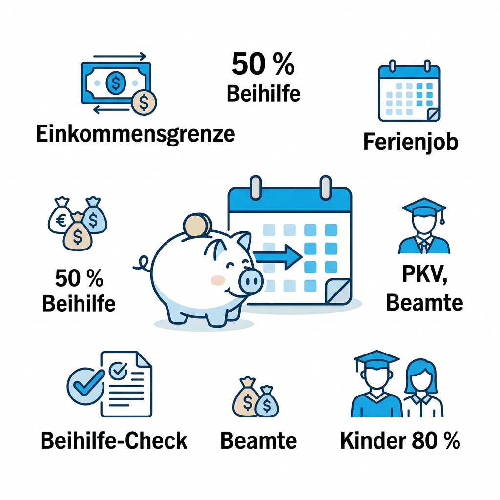 Infografik Einkommensgrenzen für Beihilfe bei Kindern