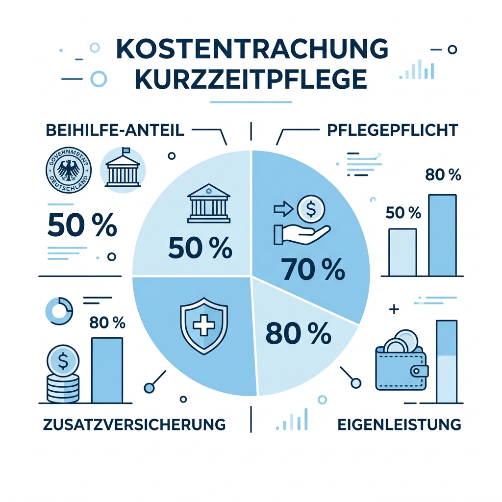 Infografik zur Kostenaufteilung der Kurzzeitpflege bei Beamten