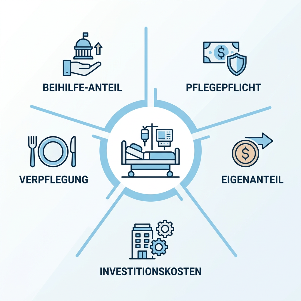 Infografik zur Kostenverteilung bei Kurzzeitpflege für Beamte