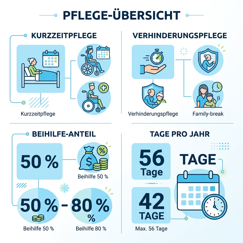 Infografik zu Pflegeleistungen für Beamte Infografik zu Pflegeleistungen für Beamte