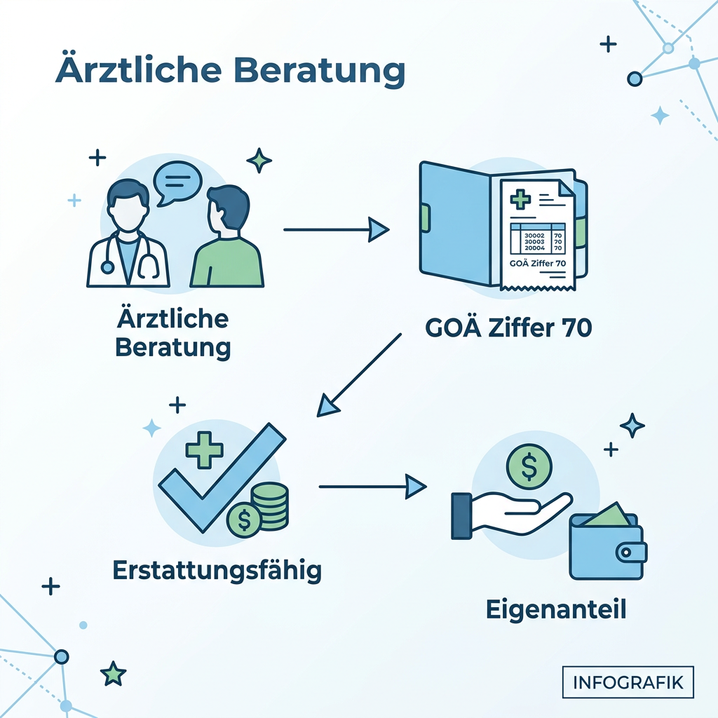 Infografik zur Abrechnung ärztlicher Vorsorgeberatung