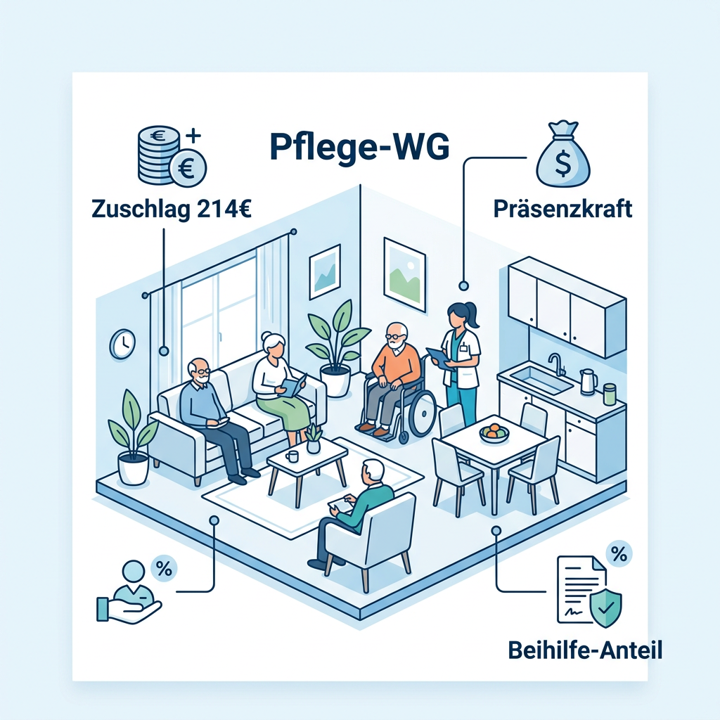 Darstellung der Kostenbestandteile einer Pflege-WG für Beamte