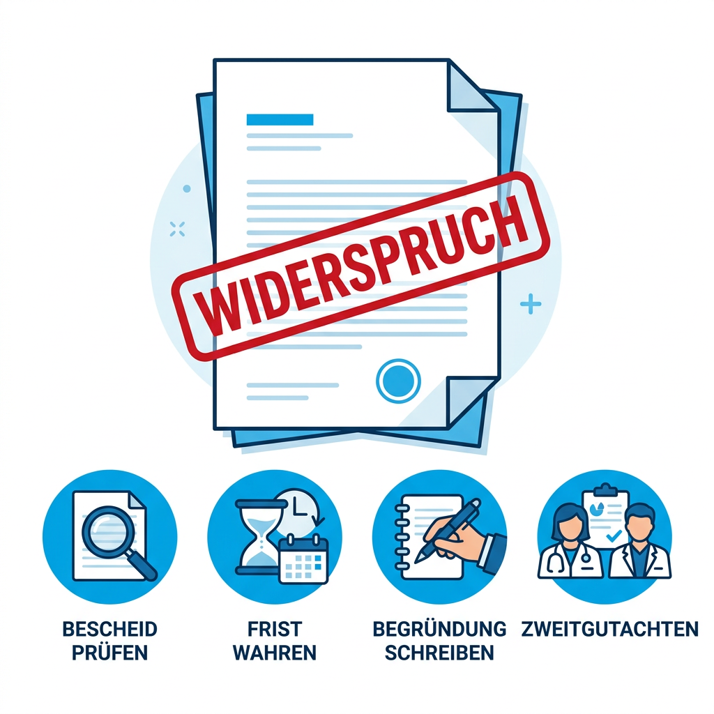 Infografik zum Widerspruchsverfahren bei Pflegegraden