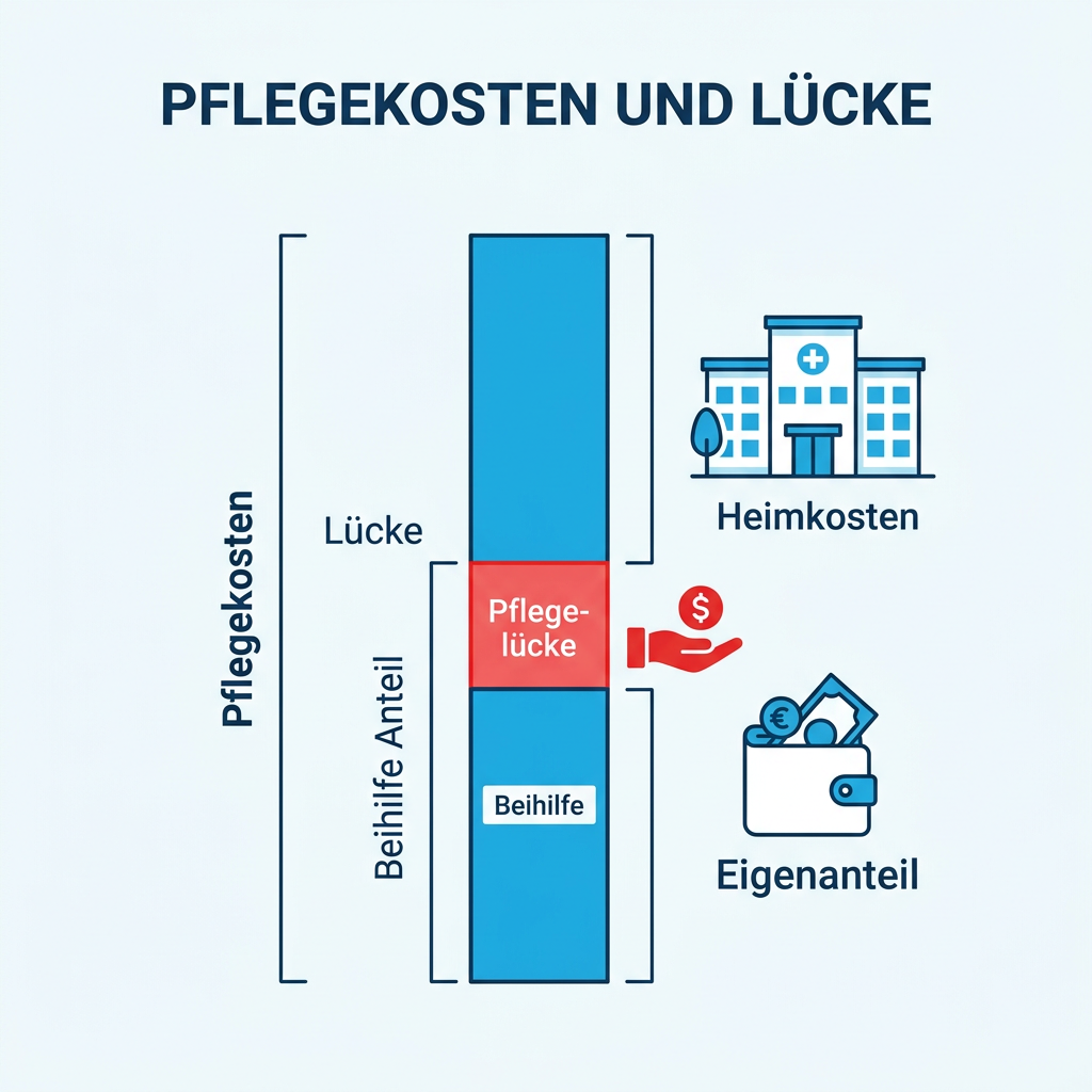 Infografik zur Pflegelücke bei Beamten